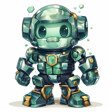 Cute Cartoon Space Robot 