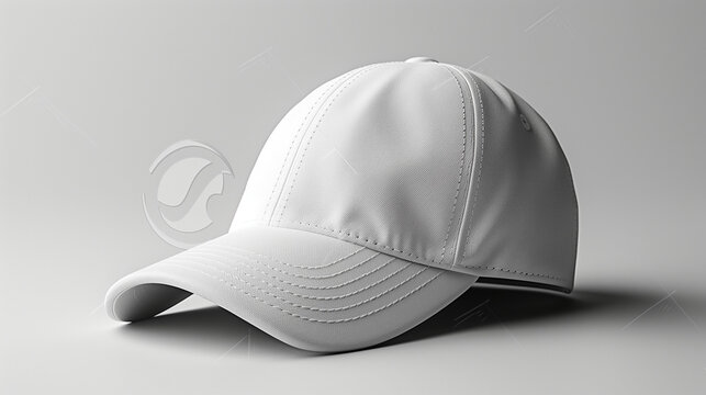White baseball cap, Realistic white baseball cap mockup for branding and corporate identity design. Template on a white background, Ai generated image