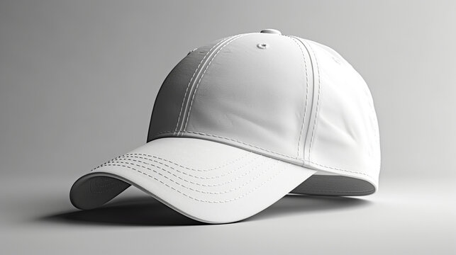 baseball cap isolated on white, Realistic white baseball cap mockup for branding and corporate identity design. Template on a white background, Ai generated image