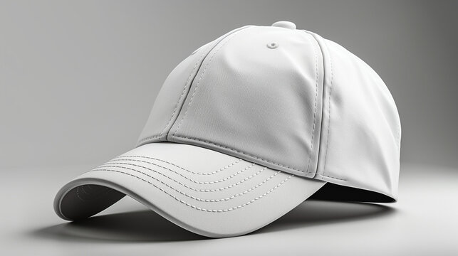 white baseball cap, Realistic white baseball cap mockup for branding and corporate identity design. Template on a white background, Ai generated image