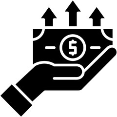 Sponsorship Icon. Charitable Money Donate Pictogram Graphic Illustration. Isolated Simple Solid Icon For Infographic, App and Web Button.