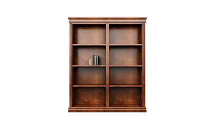 Brown Plastic Bookcase, Functional Storage Furniture Realistic isolated on png or transparent background