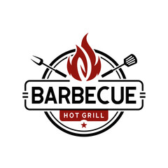 Barbecue bbq grill restaurant logo