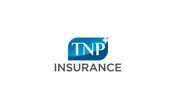 abstract letter TNP logo insurance health vector template