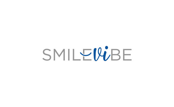 Handwritten word letter smile logo isolated orthodontic vector