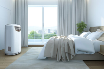 An air ionizer purifier with activated carbon filters that can be used as a portable air freshener at home Generative AI