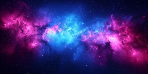 Obraz premium Stellar Nebula and Starry Sky Wide Panoramic
