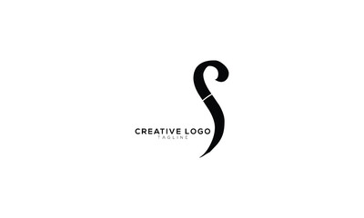 SJ Abstract initial monogram letter alphabet logo design