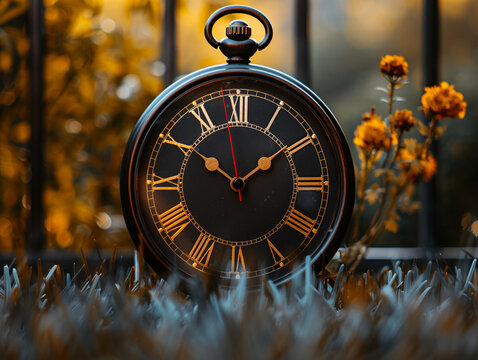 old pocket watch on wood