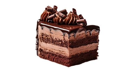 Chocolate Cake, Decadent Dessert Indulgence isolated on png or transparent background