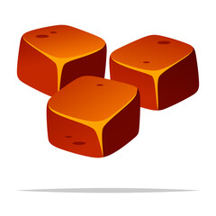 Caramel blocks vector isolated illustration - 742203518