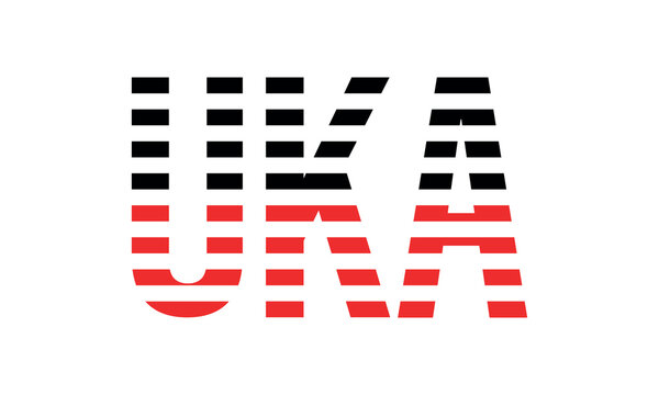 UKA three initial letter iconic line negative space minimal logo design vector template. monogram, abstract, wordmark, business, typography, minimalist, brand, company, flat, modern, unique, simple