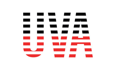 UVA three initial letter iconic line negative space minimal logo design vector template. monogram, abstract, wordmark, business, typography, minimalist, brand, company, flat, modern, unique, simple