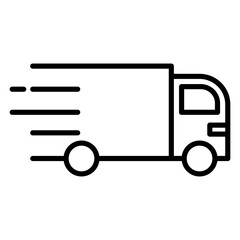 Delivery van line icon