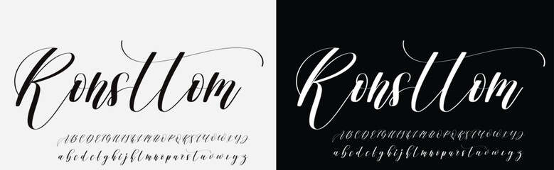 Obraz premium Signature Font Calligraphy Logotype Script Brush Font Type Font lettering handwritten