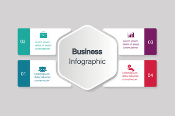 Infographic vector, graph. presentation. Business concepts, parts, steps, processes. Visualization of infographic data. Startup template. - Vector