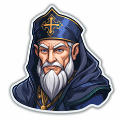 Illustration of a Wise Medieval Wizard Character

