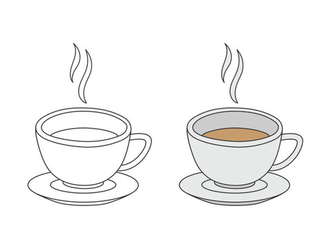 Hand drawn cup of coffee doodle icon isolated vector illustration.