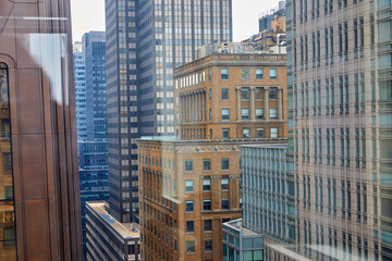 Fototapeta na wymiar Scenic view of hundreds of windows of many buildings from my office window in the large city