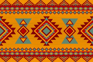 American indian motifs. native american pattern, Vector seamless decorative ethnic pattern. Ethnic geometric pattern native american mexican navajo tribal motif.
 - obrazy, fototapety, plakaty