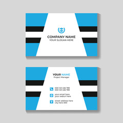 Corporate creative modern business card template design with front and back presentation