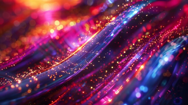 Cybersecurity AI 3D colorful data streams protecting digital worlds