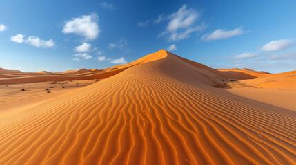 Fototapeta na wymiar Closeup of rolling sand dunes showcasing the movement of sand.