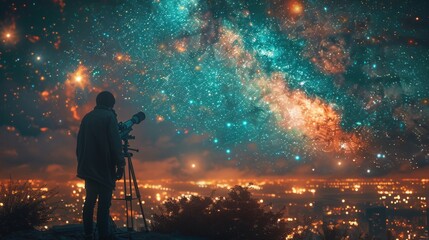 Fototapeta premium Urban Astronomy, Stars Over the City