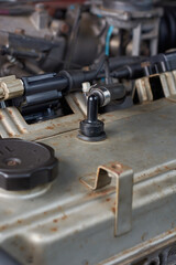 car pcv valve on the engine, motor valve cover or cylinder head, positive crankcase ventilation,...