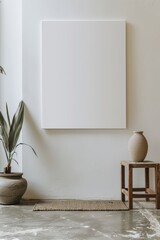 Empty Wall Art Frame Mockup in Minimalist Setting