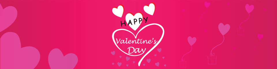 Happy valentines day. Vector banner, greeting card, flayer, poster,  with text Happy valentines day