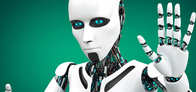 close up of a head of a robbot