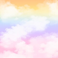 Vanilla Sky With Clouds illustration Background Wallpaper Colorful Sky With Clouds Drawing Wallpaper