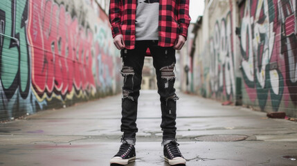 For a more grungeinspired skater look try a plaid flannel shirt over a graphic Tshirt with ripped black skinny jeans and a pair of old school skate shoes. The perfect outfit