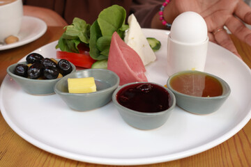 Turkish Breakfast Served on Table 