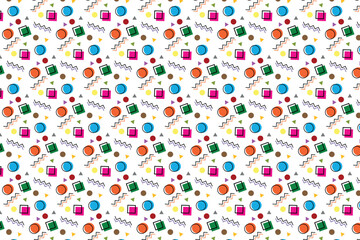 Memphis Seamless Vector Pattern Illustration