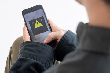 スマホの警告画面　Warning screen