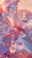 Flowing Fragrance: Macro view unveils the fluid motion of jasmine blooms, their wavy petals...