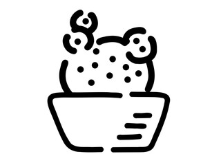 かわいいサボテンの観葉植物／手描きイラスト