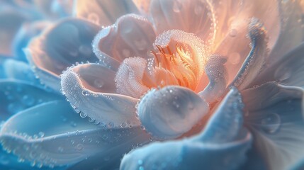 Frost-touched Whirl: Jasmine's frosty petals, seen in macro, whirl in a calming dance amidst the...