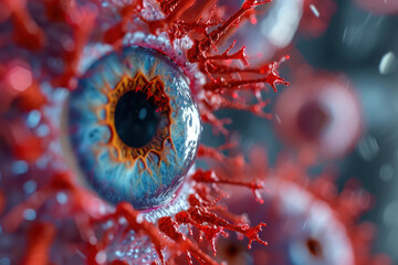 Human eye virus attack - obrazy, fototapety, plakaty