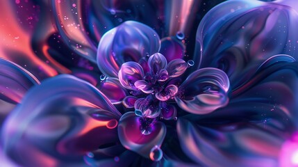 Galactic Jasmine: Ferrofluid-infused jasmine petals emanate a cosmic radiance, evoking nebula...