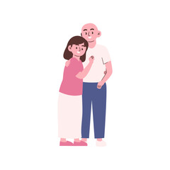 cancer day hugging vector pose vector