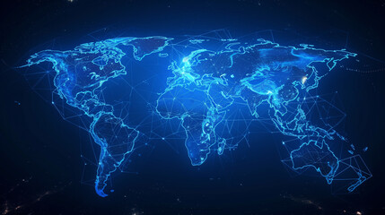 World map future network, global digital map,