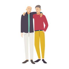 cancer day hugging vector pose vector