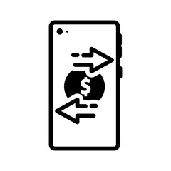 Vector solid black icon for Transfer