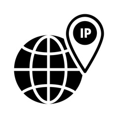 Vector solid black icon for Ip