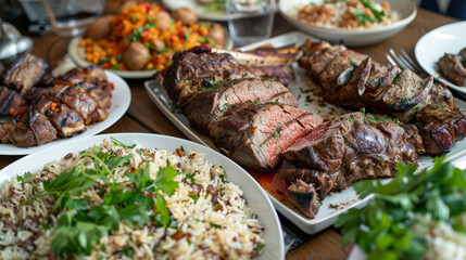 As guests gathered around the table for Eid alAdha they were greeted with platters of succulent roast lamb juicy kabobs and savory rice dishes. The feast symbolized abundance