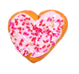 Valentine's Day Heart doughnut on a transparent background 