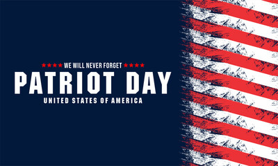 Patriot Day , 9/11 Memorial Background Design. Vector banner design template for Patriot Day. Vector Illustration.	